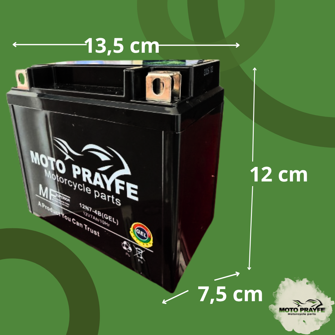 Batería Gel 12N7-4B - GN 125- GS 125-CB 125F-GIXXER GSX 150-AKT EVO 125-150-CR4-NITRO