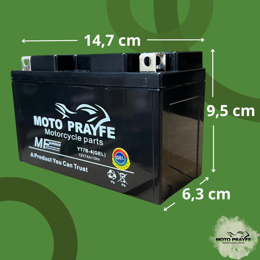 Batería Gel YT7B-4 — BWS 125, CBZ 160, FZ 250, KLX 150 y más