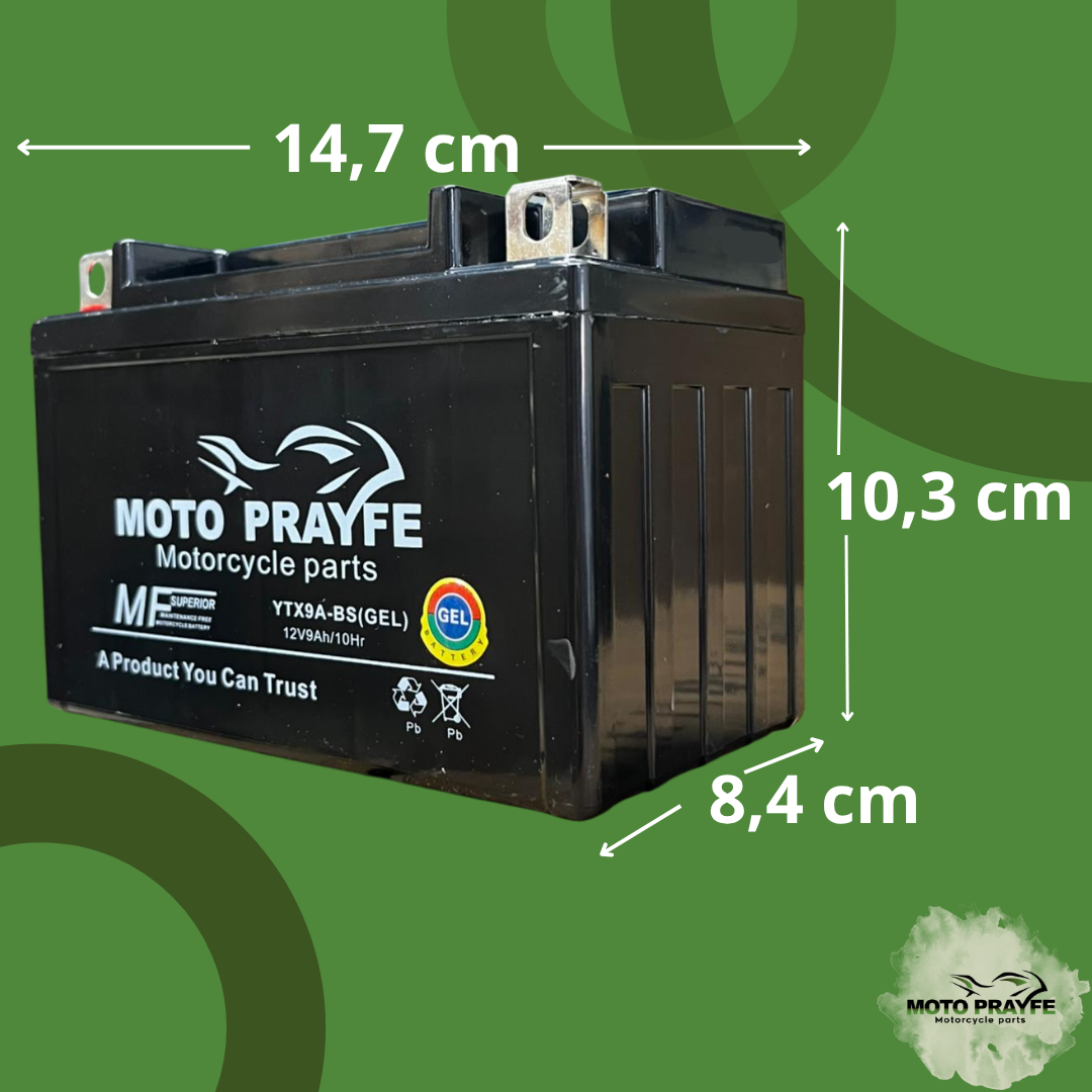 Batería Gel YTX9 —PULSAR NS 200-DUKE 200-250-390-DOMINAR 250-400-FREEWIND 650