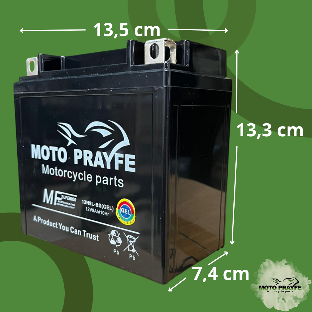 Batería Gel 12N9 — Pulsar 180-200-220-APACHE 160-180-200-ADVANGER 200-MOTOCARGUERO