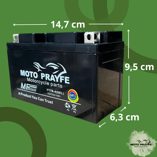 Batería Gel YT7B-4 — BWS 125, CBZ 160, FZ 250, KLX 150 y más