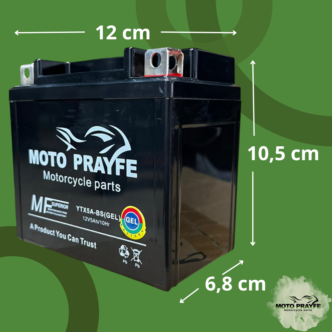 Batería Gel YTX5 — Pulsar NS 150-160-FZ 2,0-CB160F-BWS 100-Rayder 125-XR 150
