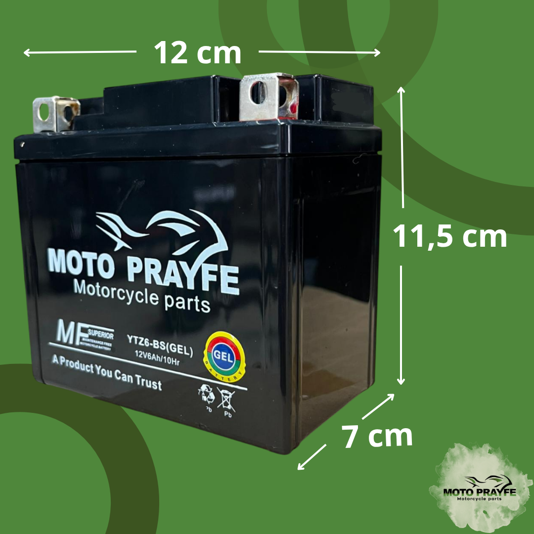 Batería Gel YTZ6V  —  NMAX 155, Honda PCX y XR 300